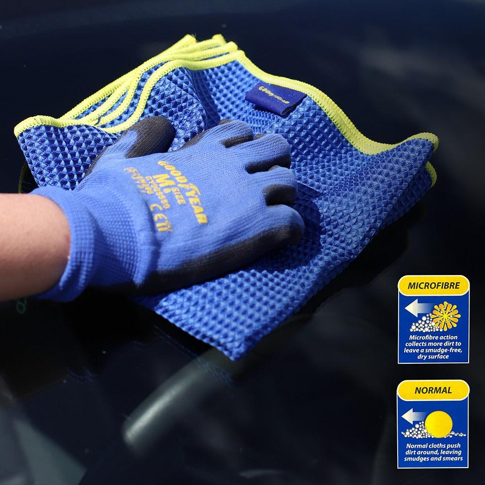 Goodyear Waffle Drying Cloth | Large Vibrant Blue Textured Weave - Image 4