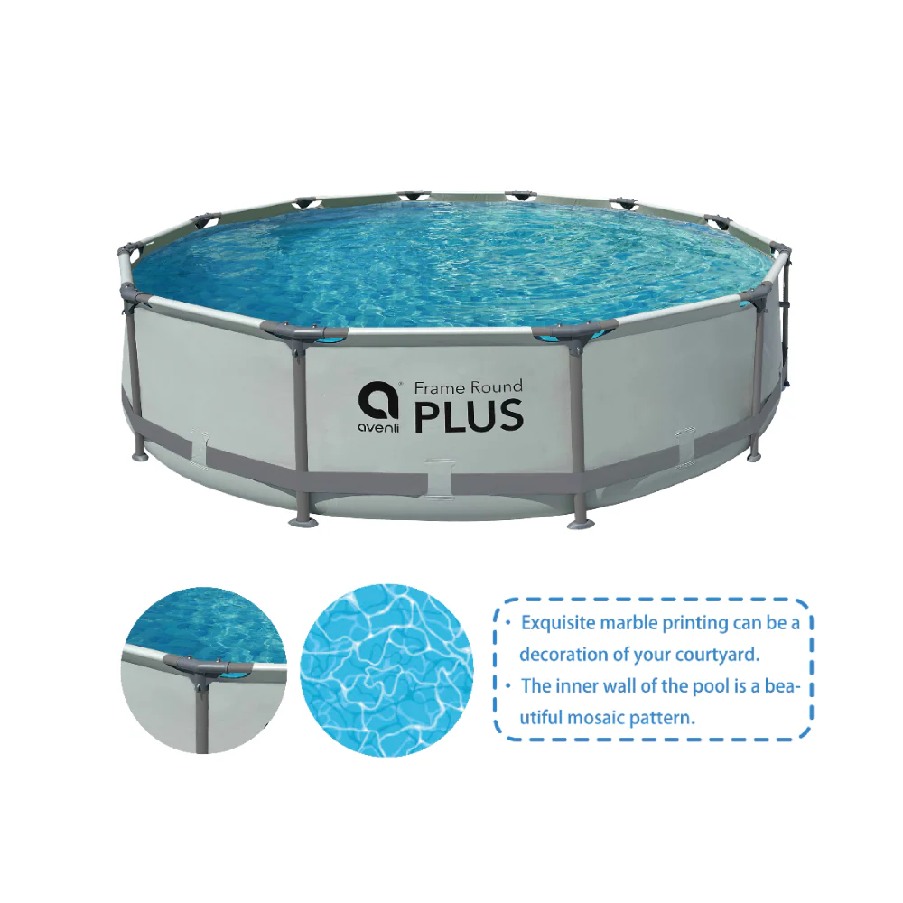 Grey Frame Plus Round Above-Ground Swimming Pool | 427 x 84cm - Image 6