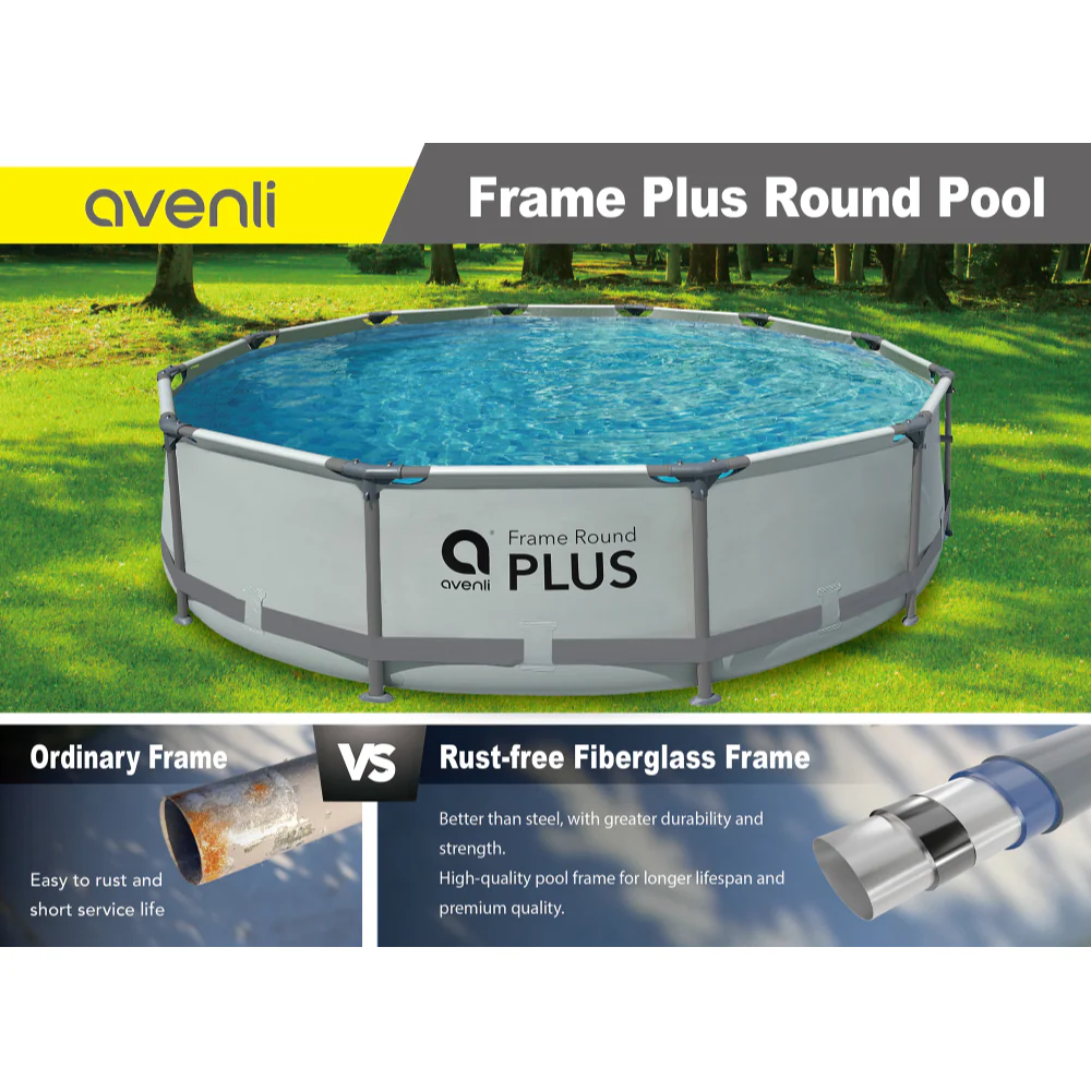 Grey Frame Plus Round Above-Ground Swimming Pool | 427 x 84cm - Image 8