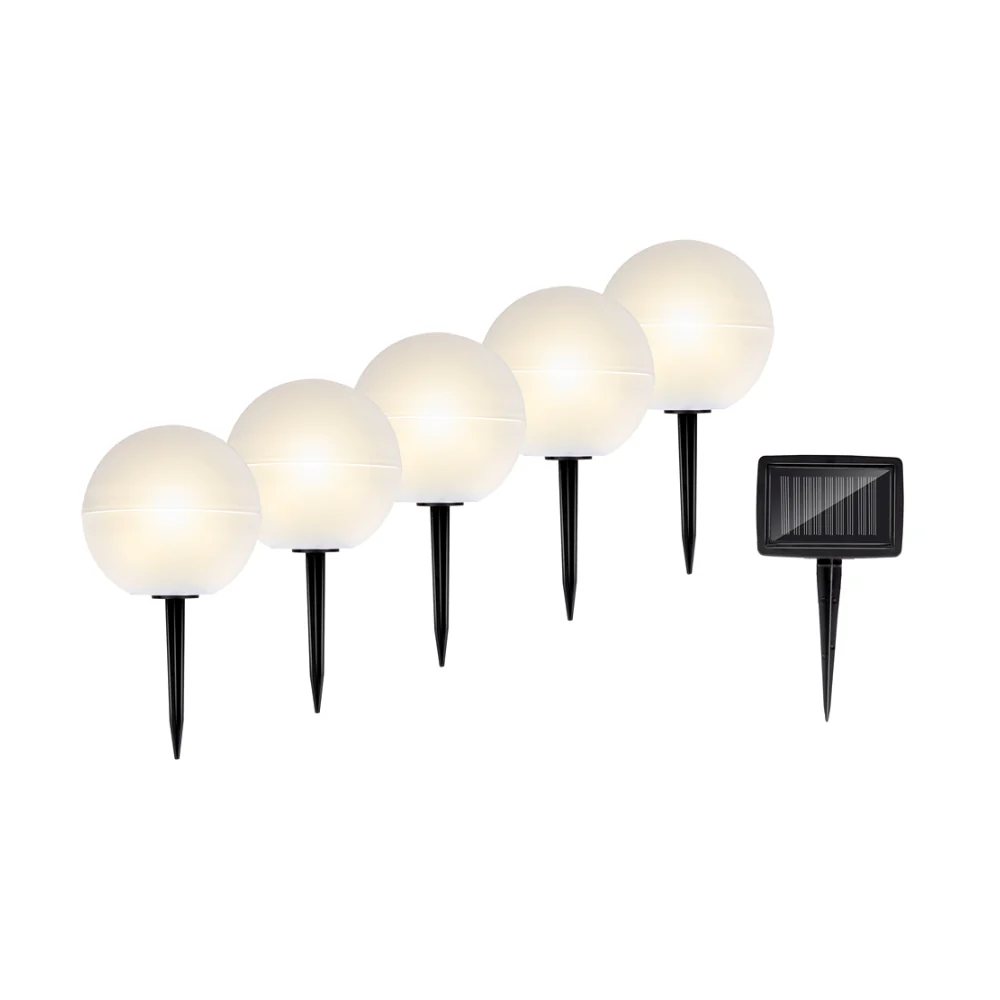 Grundig Colour Changing Solar Globe Stake Lights | Pack of 5, Warm White - Image 2
