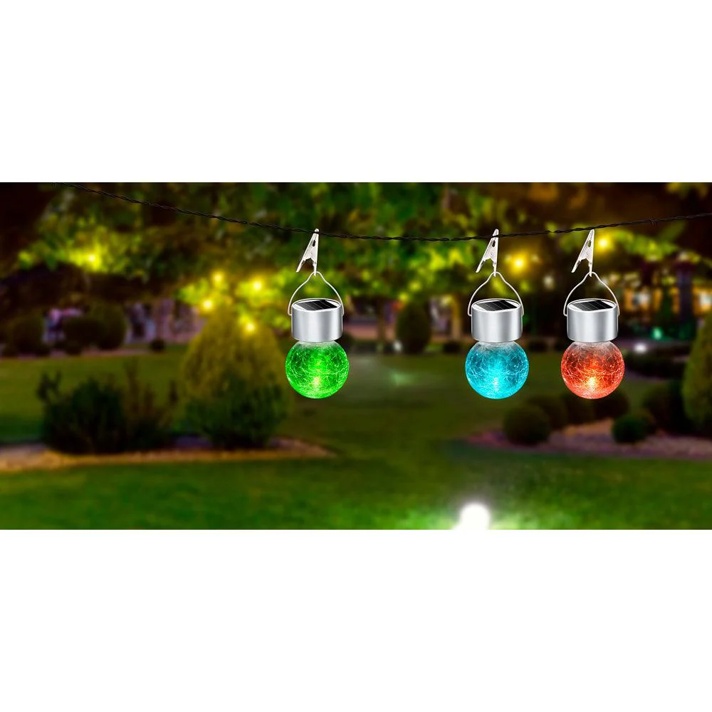 Grundig Colour Changing Solar LED Hanging Glass Bulb Light | 2 Functions - Image 3