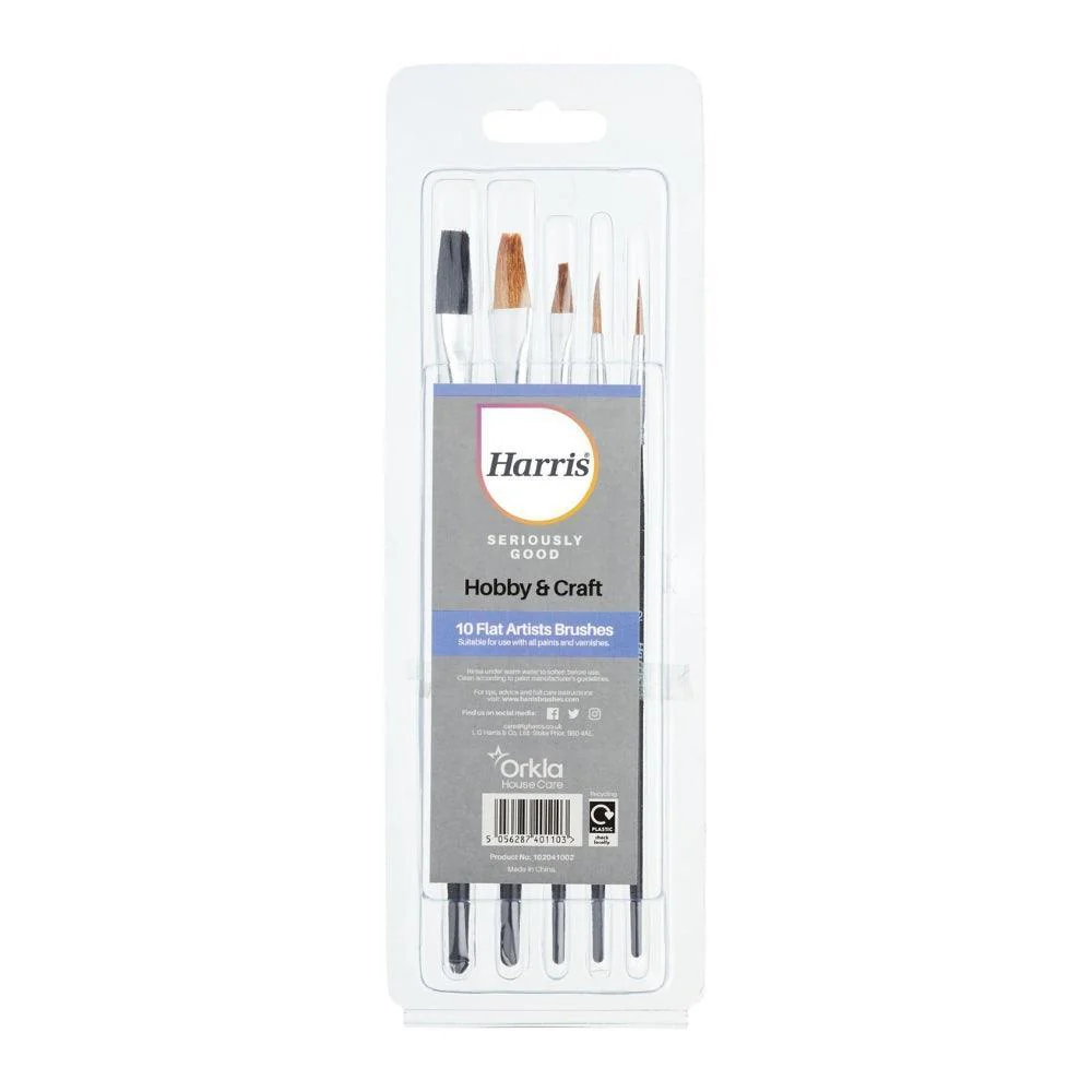 Harris Seriously Good Artist Flat Paint Brush | Pack of 10
