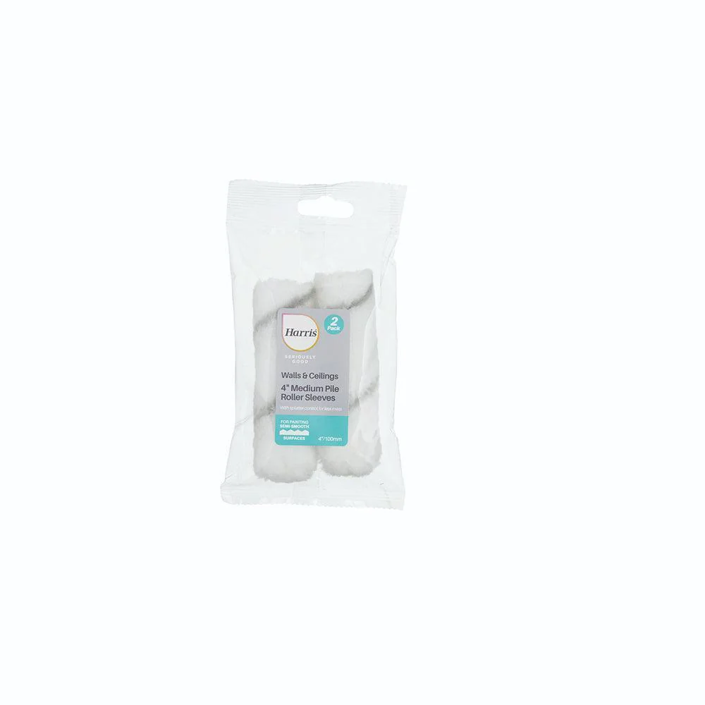 Harris Seriously Good Walls & Ceilings Medium Pile Roller Sleeves | 4in | Pack of 2
