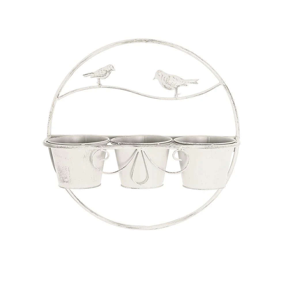 Heritage Collection Wall-Mounted Metal Planter | Bird Motif