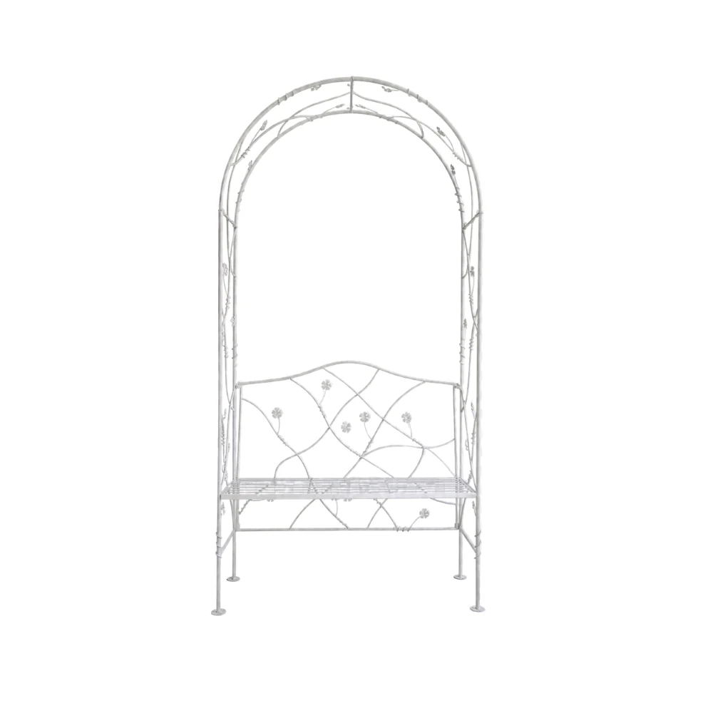 Heritage Bench and Arch Garden Furniture | Antique White Outdoor Seat - Image 2