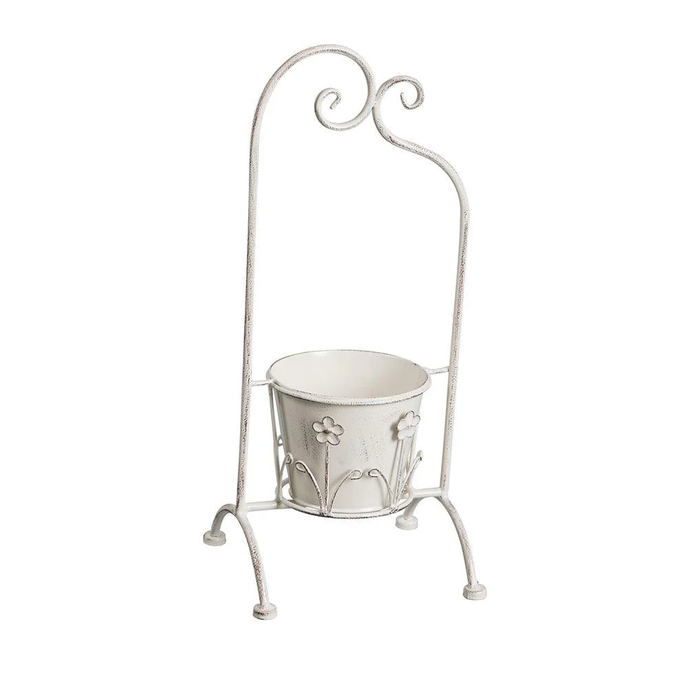 Heritage Collection Antique White Metal Planter | Set of 3