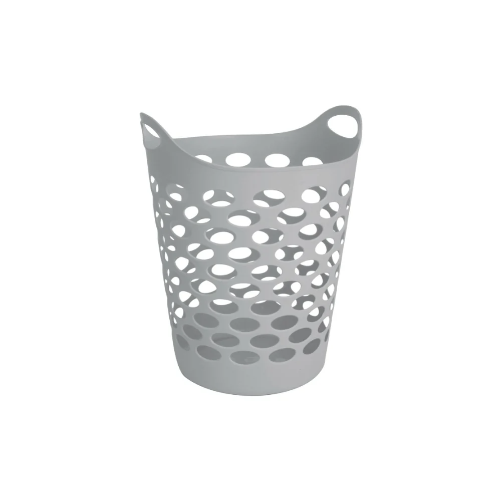 Home Solutions Flexi Perforated Laundry Basket | 45L, Grey, Dual Handles