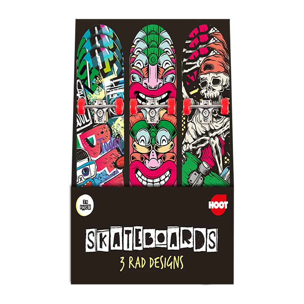 Hoot Kids Printed Skateboard | 31" | Eco-Friendly Design