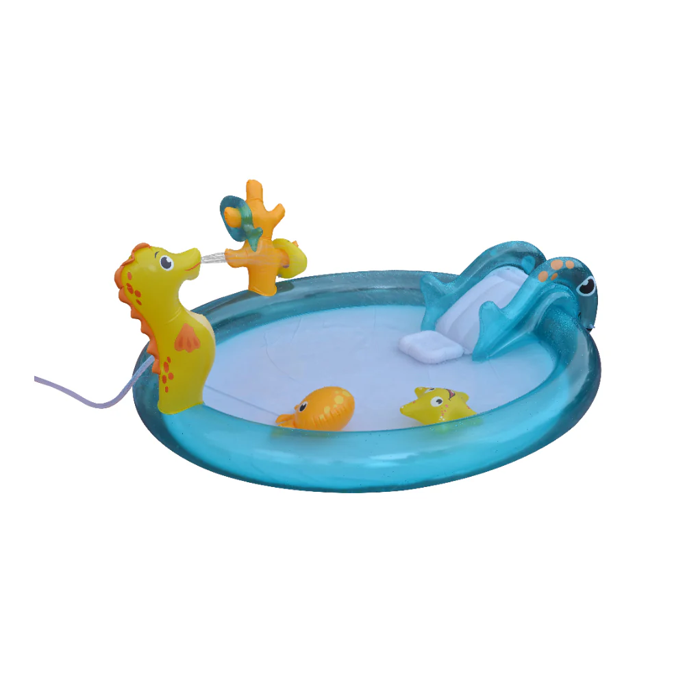 Inflatable Sea Animal Kids Outdoor Play Pool | 200cm, Aqua Blue - Image 2