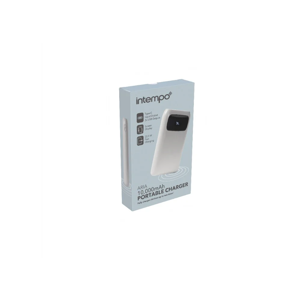 Intempo Aria Power Bank | 10000mAh, Grey, Status Display, Side Button - Image 2
