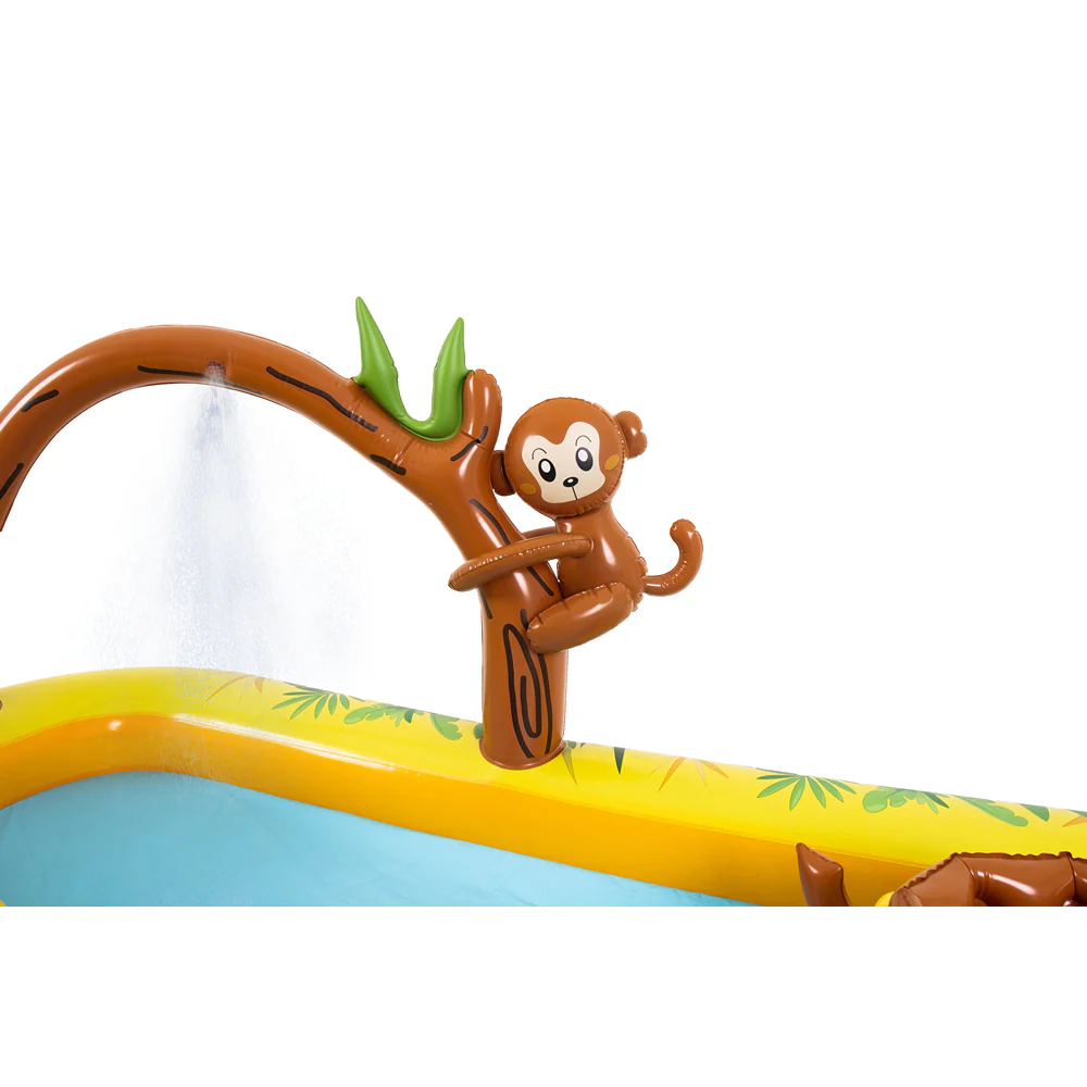 Jungle Animal Inflatable Spray Pool with Slide | 214cm, Multicolour - Image 13
