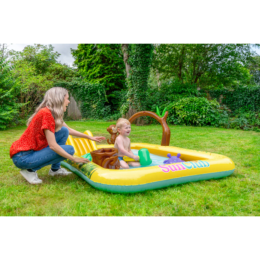 Jungle Animal Inflatable Spray Pool with Slide | 214cm, Multicolour - Image 21