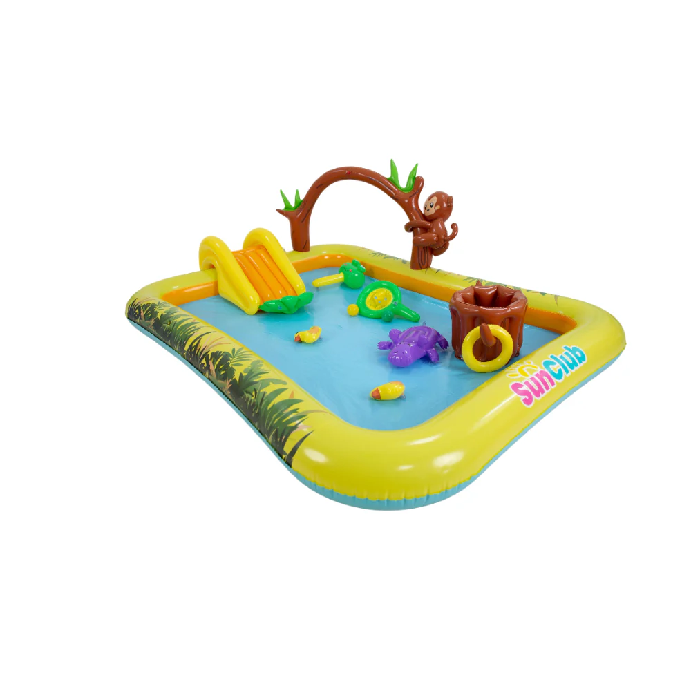 Jungle Animal Inflatable Spray Pool with Slide | 214cm, Multicolour - Image 33