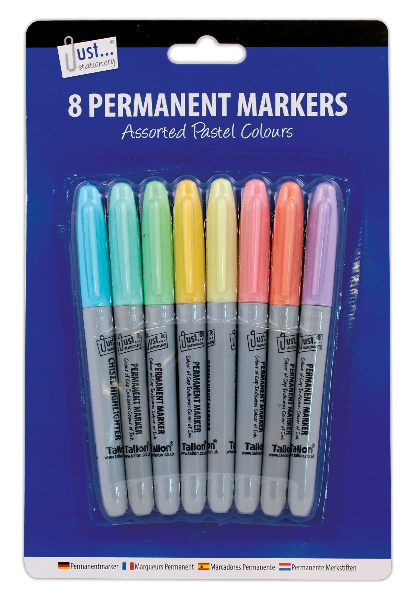 Just Stationery Assorted Pastel Permanent Markers | 8 Markers
