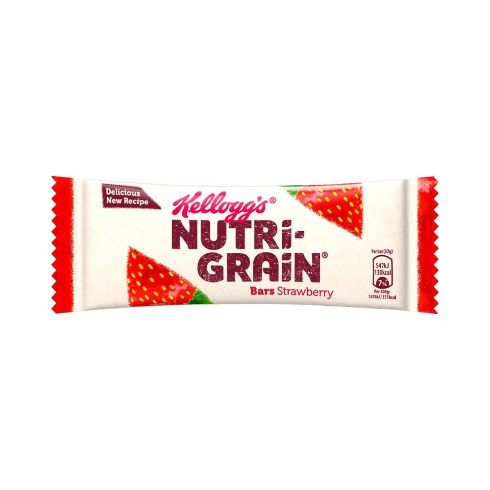 Kelloggs Nutri-Grain Strawberry Cereal Bar | 37g, 130 kcal, Single Serve
