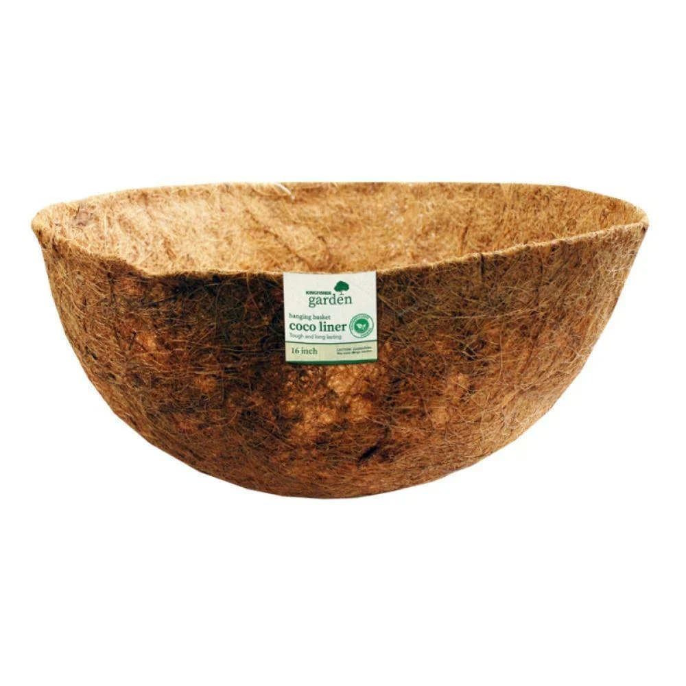 Kingfisher Bowl Shaped Coco Hanging Basket Liner | 16inch