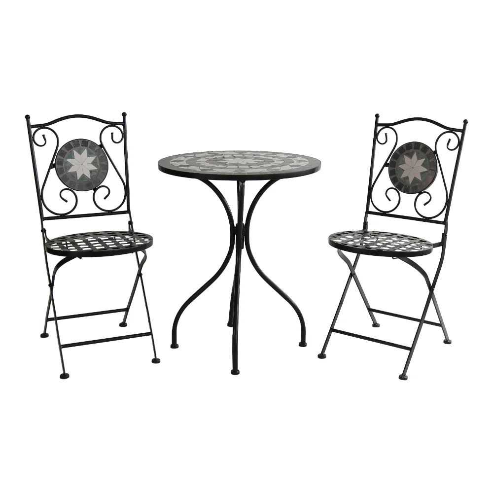 Lifestyle Living Astra Mosaic Garden Bistro Set | Green Pattern, 3 Piece