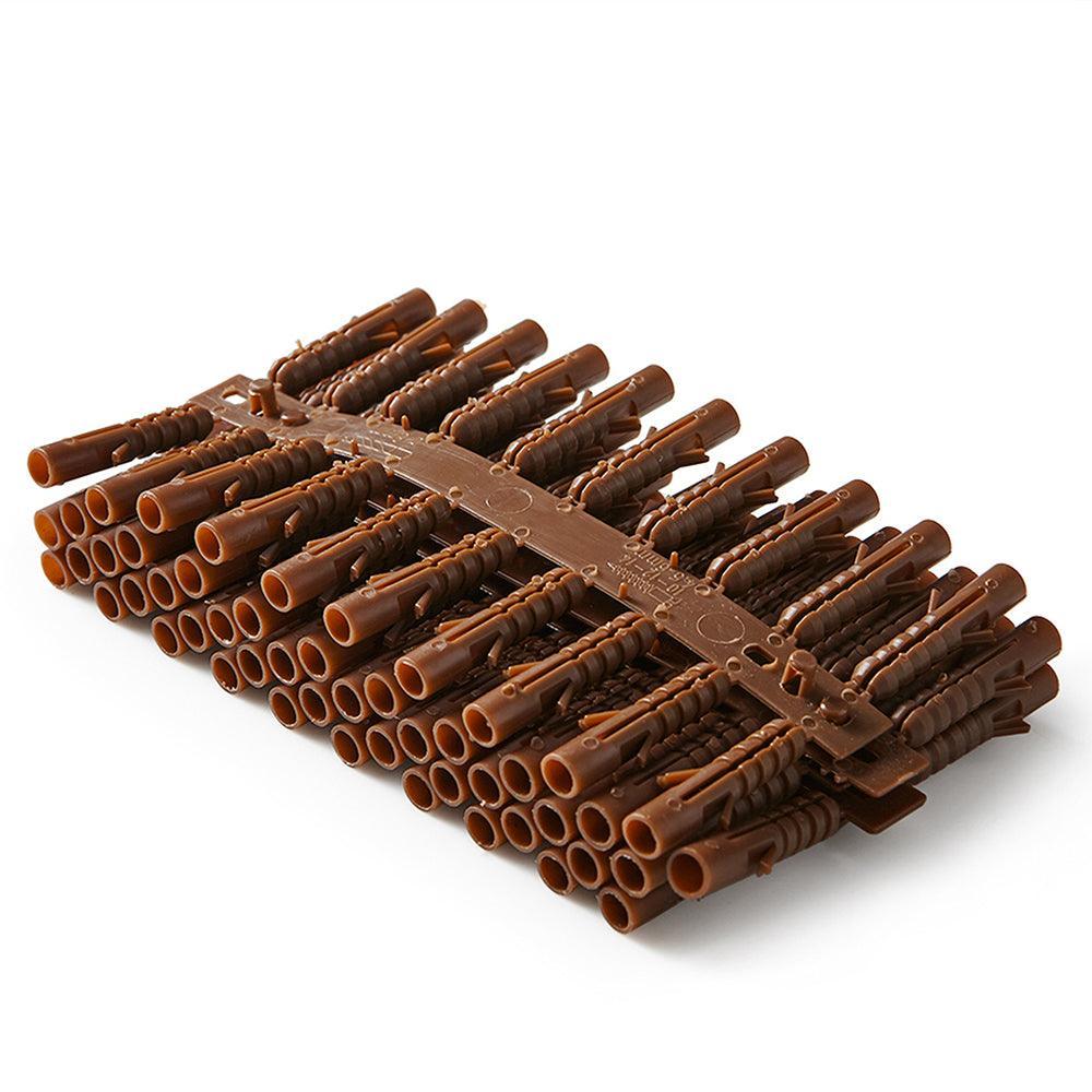 Maxifix 8 mm Brown Plastic Wall Plugs | Pack of 100