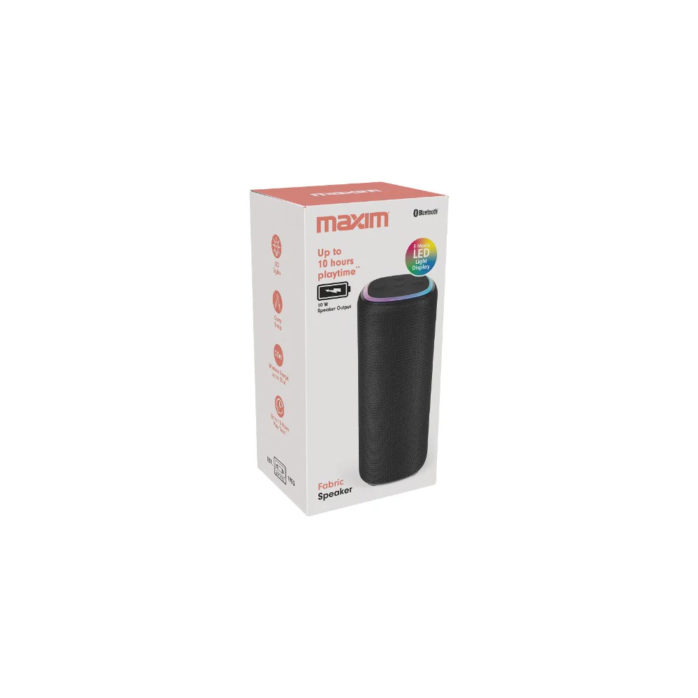 Maxim Fabric Speaker with Multi-Colour LED Halo | Lighting Modes, Hanging Loop - Image 9