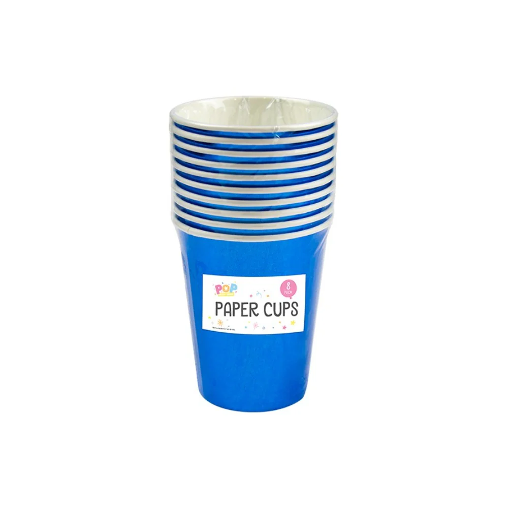 Metallic Disposable Paper Cups | Assorted Colours, Pack of 8 - Image 4