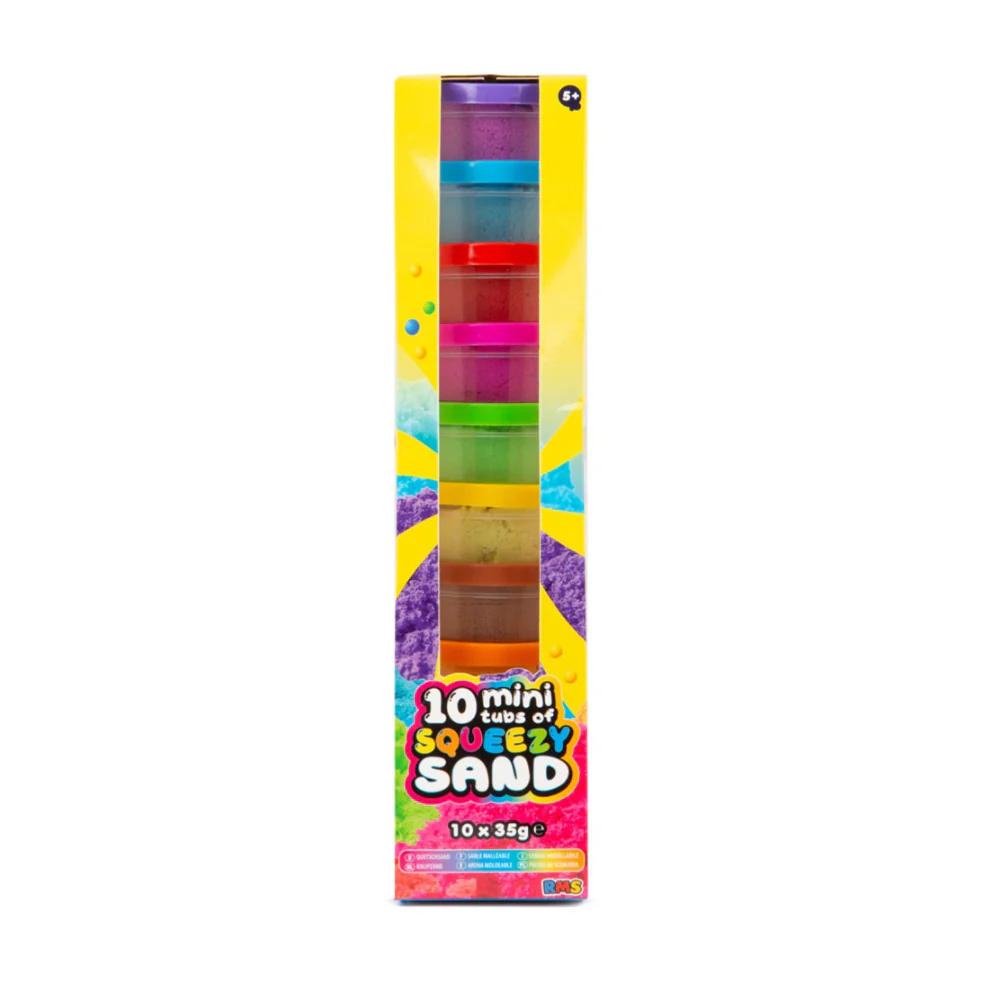 Mini Tubs of Squeezy Kinetic Sand Set | Pack of 10, Assorted Colours - Image 3