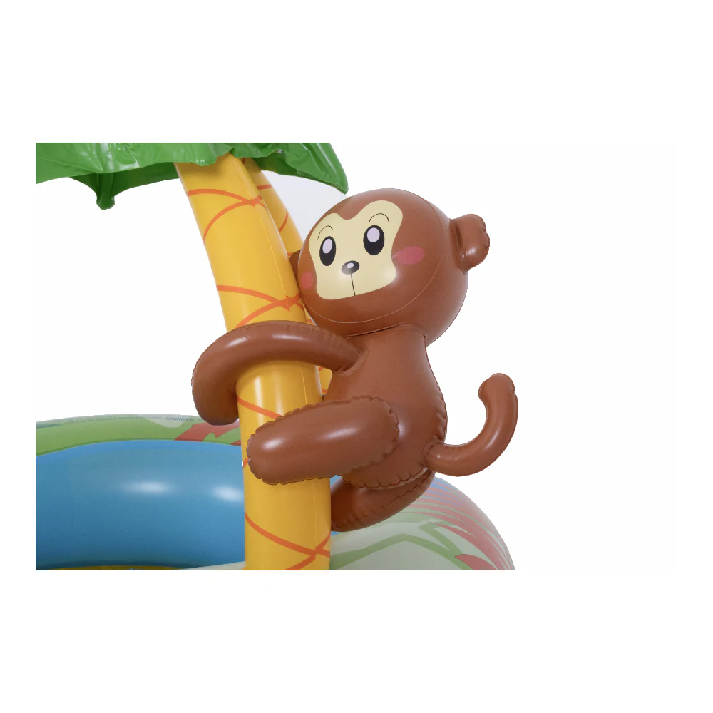 Monkey Tropical Baby Inflatable Pool | Palm Canopy, Jungle Design - Image 4