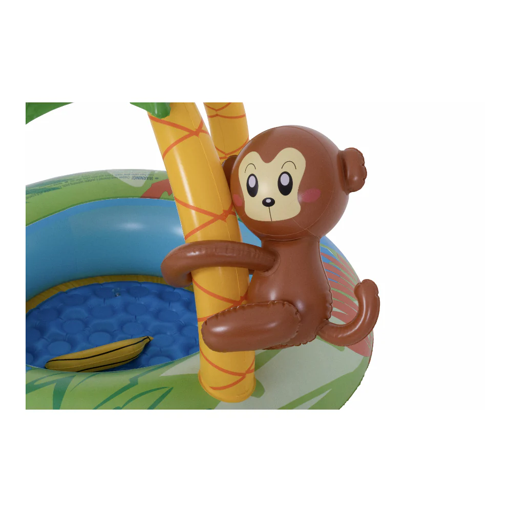 Monkey Tropical Baby Inflatable Pool | Palm Canopy, Jungle Design - Image 5