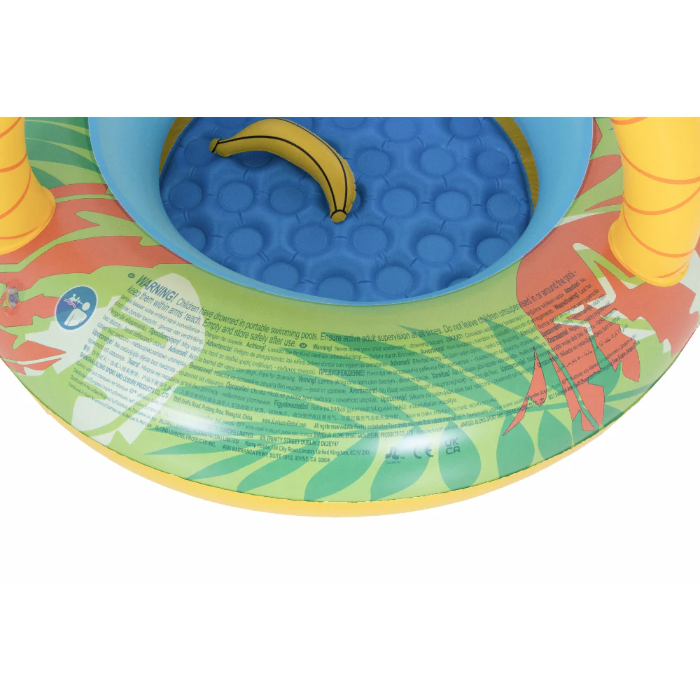 Monkey Tropical Baby Inflatable Pool | Palm Canopy, Jungle Design - Image 8