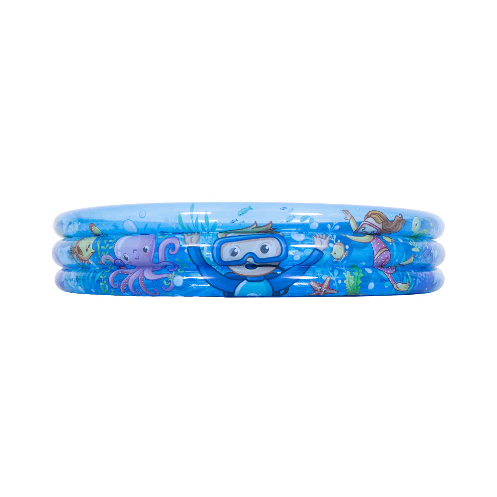 Ocean World 3-Ring Inflatable Paddling Pool | Blue Ocean Design - Image 2