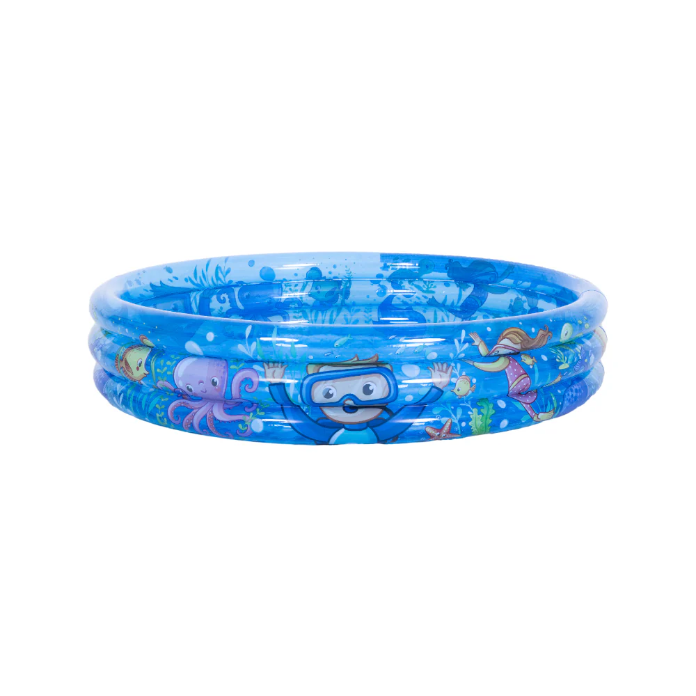 Ocean World 3-Ring Inflatable Paddling Pool | Blue Ocean Design - Image 3