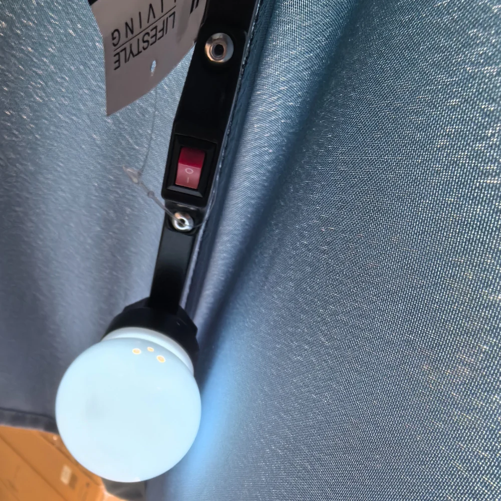 Octagon LED Parasol Dusty Blue | 3m - Image 8