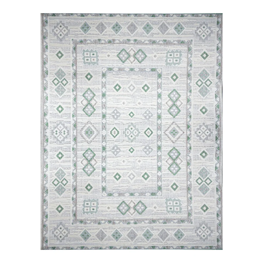 Oslo Milo Geometric Rug | Nat/Green 160 x 220cm