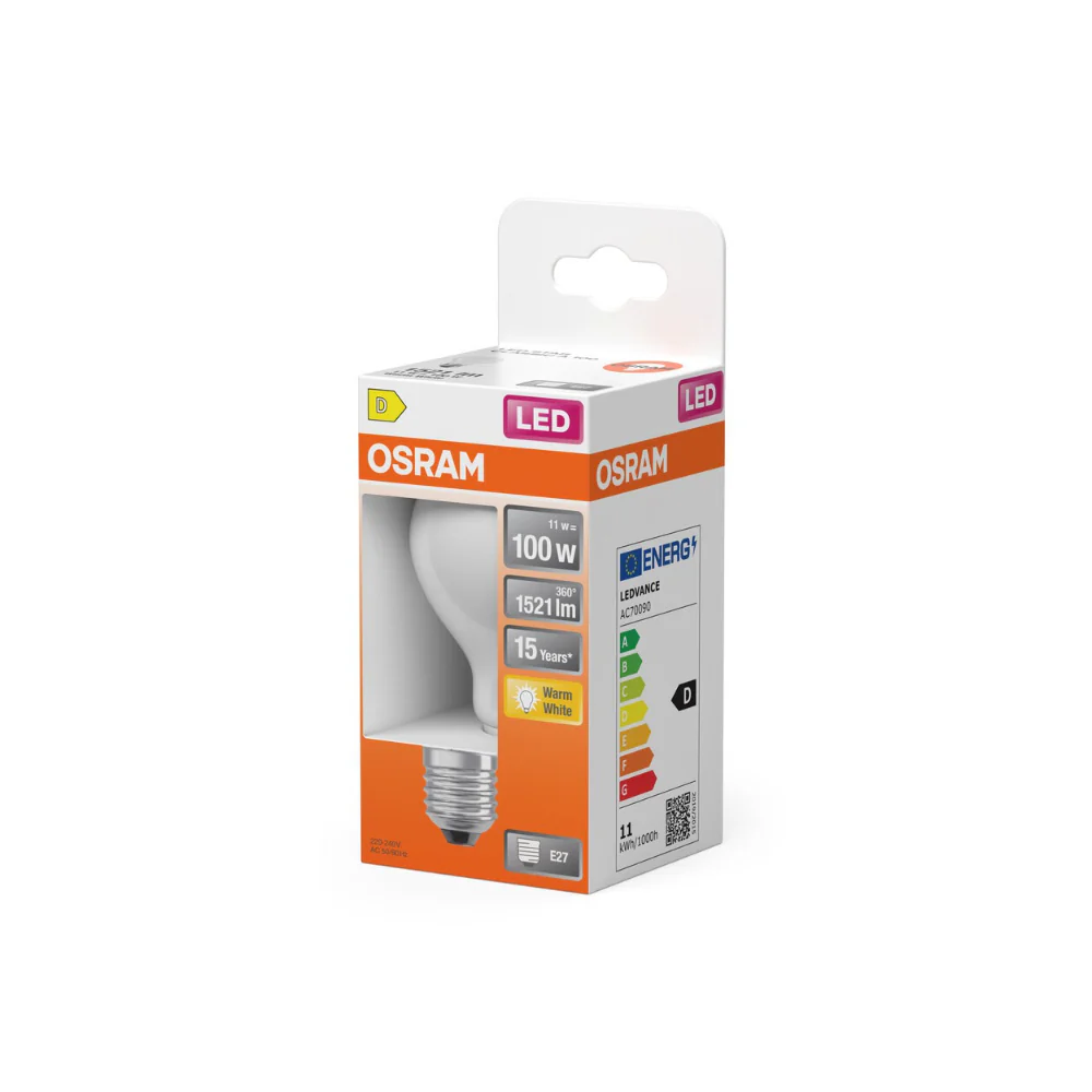 Osram E27 Warm White LED Light Bulb | 11W, 1521lm, 100W Equivalent - Image 2