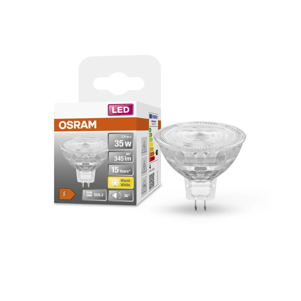 Osram MR16 GU5.3 LED Spotlight Bulb | 3.8W, Warm White, 345 lm