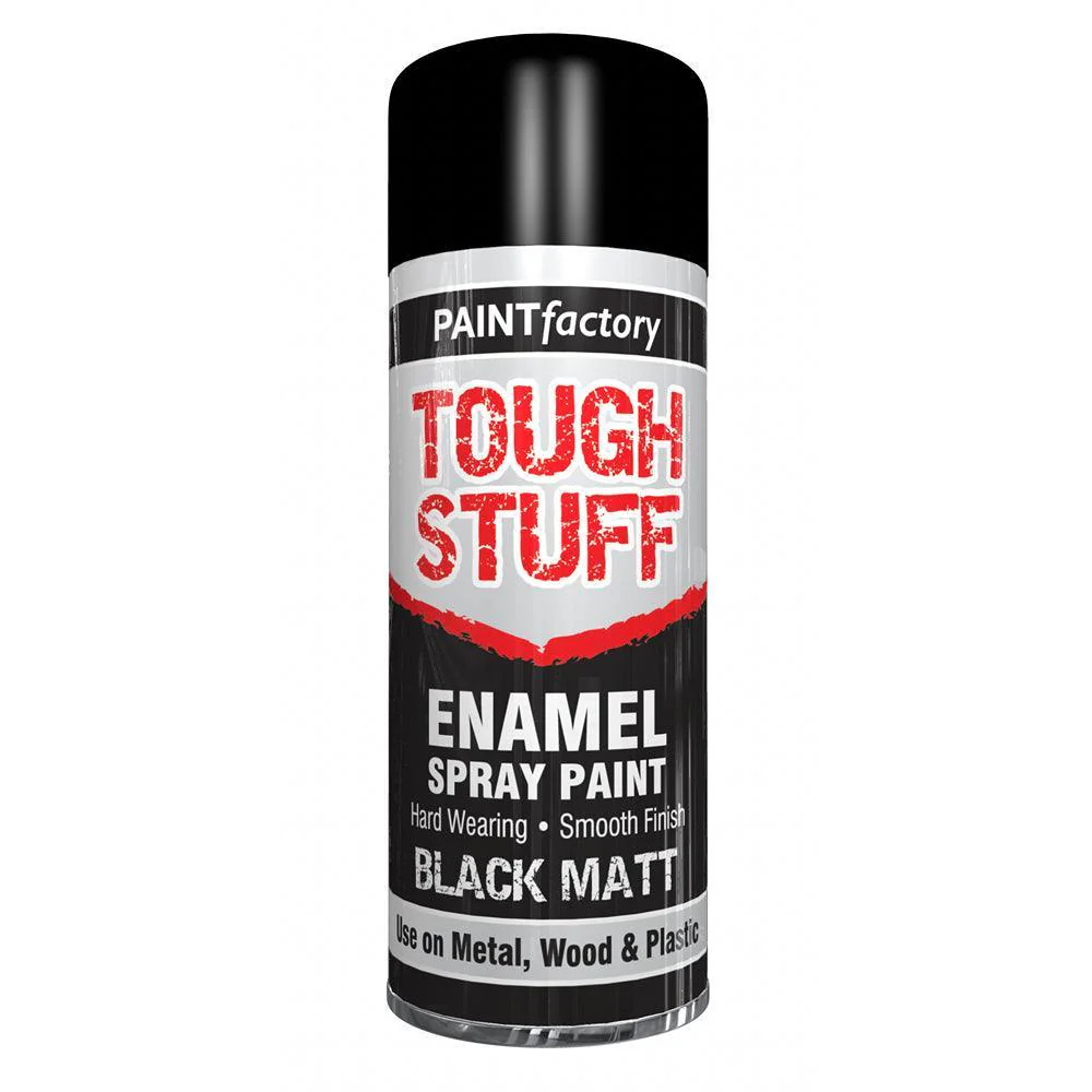Paint Factory Tough Stuff Enamel Spray Paint Black Matt | 400ml