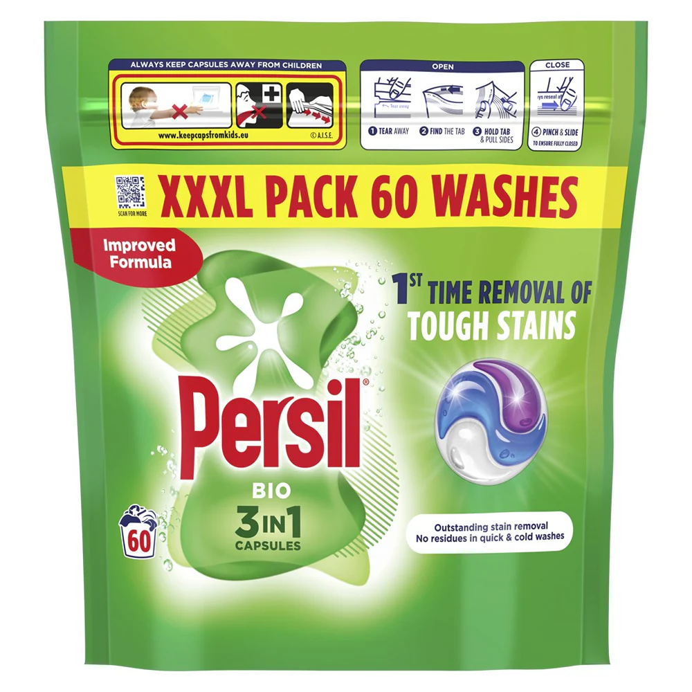 Persil Bio 3 in 1 Laundry Capsules | 60 Washes