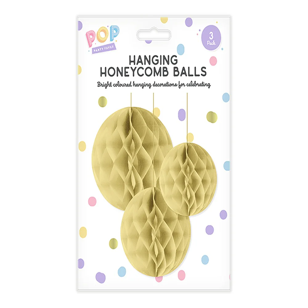 pop Pastel Honeycomb Hanging Decorations | 3pk - Image 3