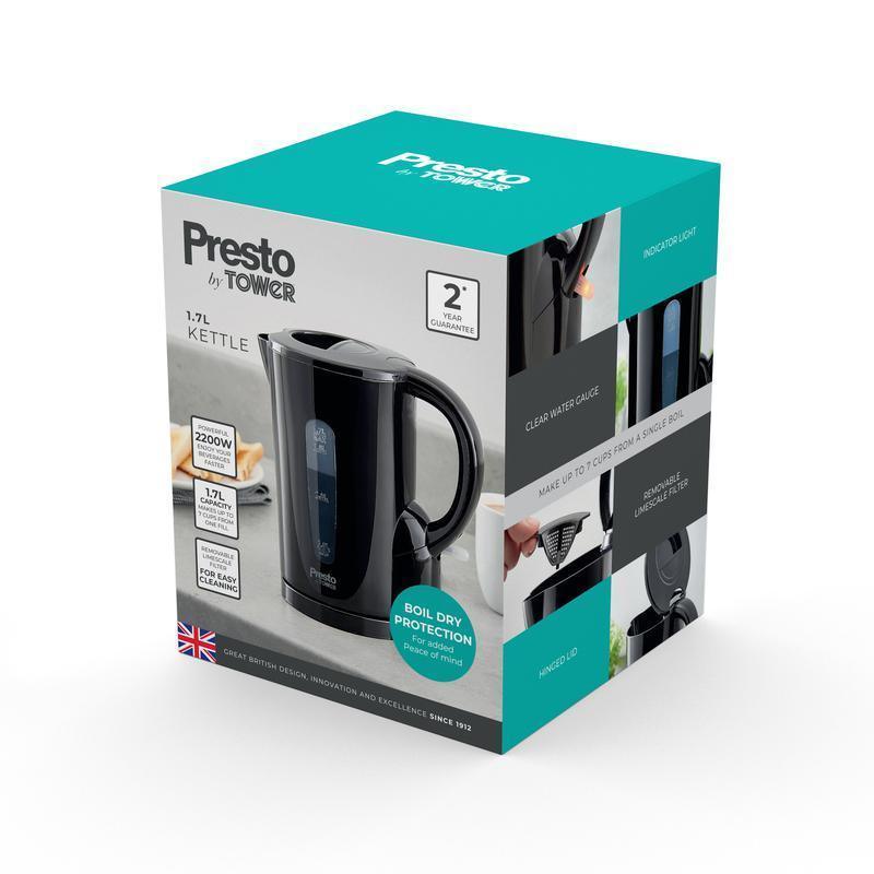Presto 2200W 1.7 Litre Electric Kettle Black | PT10053BLK - Image 2