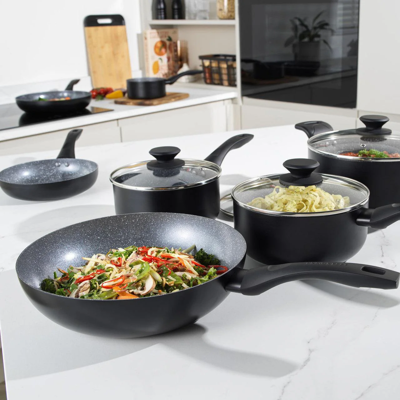 Progress Marble Ceramic Non Stick Saucepan with Lid | 20cm - Image 7