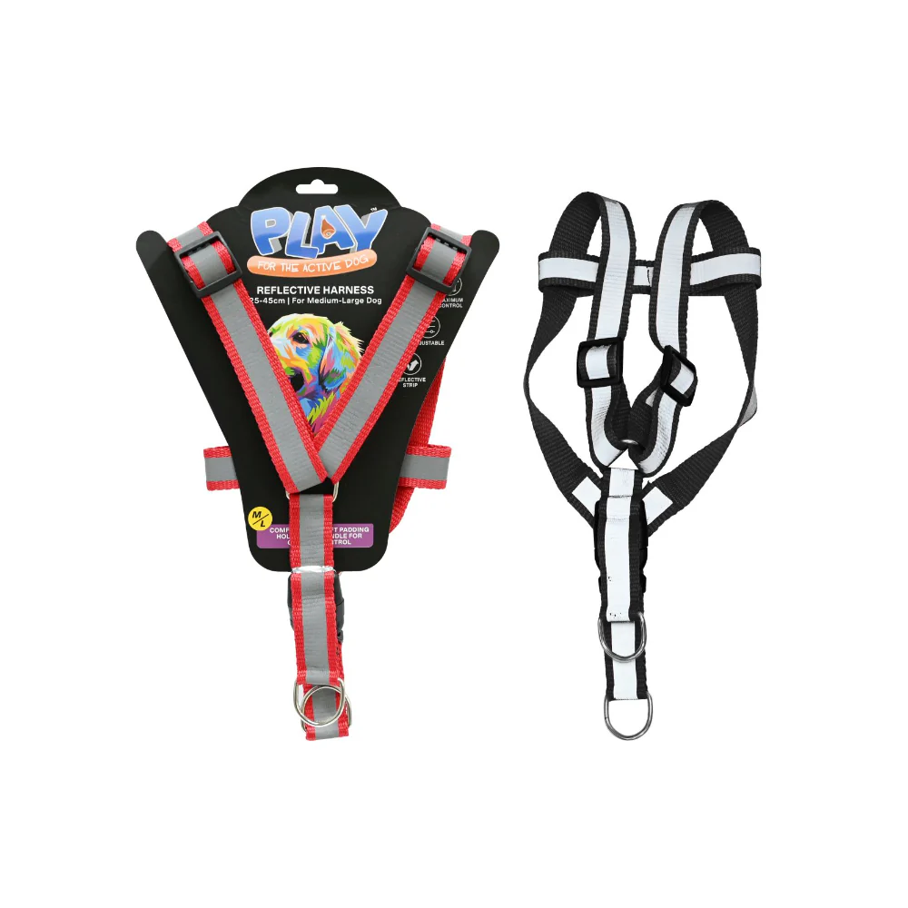 Reflective Pet Harness | 25–45cm, M/L, Assorted Colours