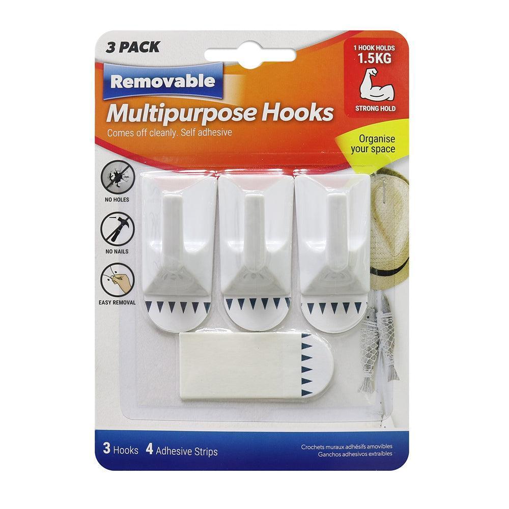 Removable Multipurpose Hooks | Pack of 3