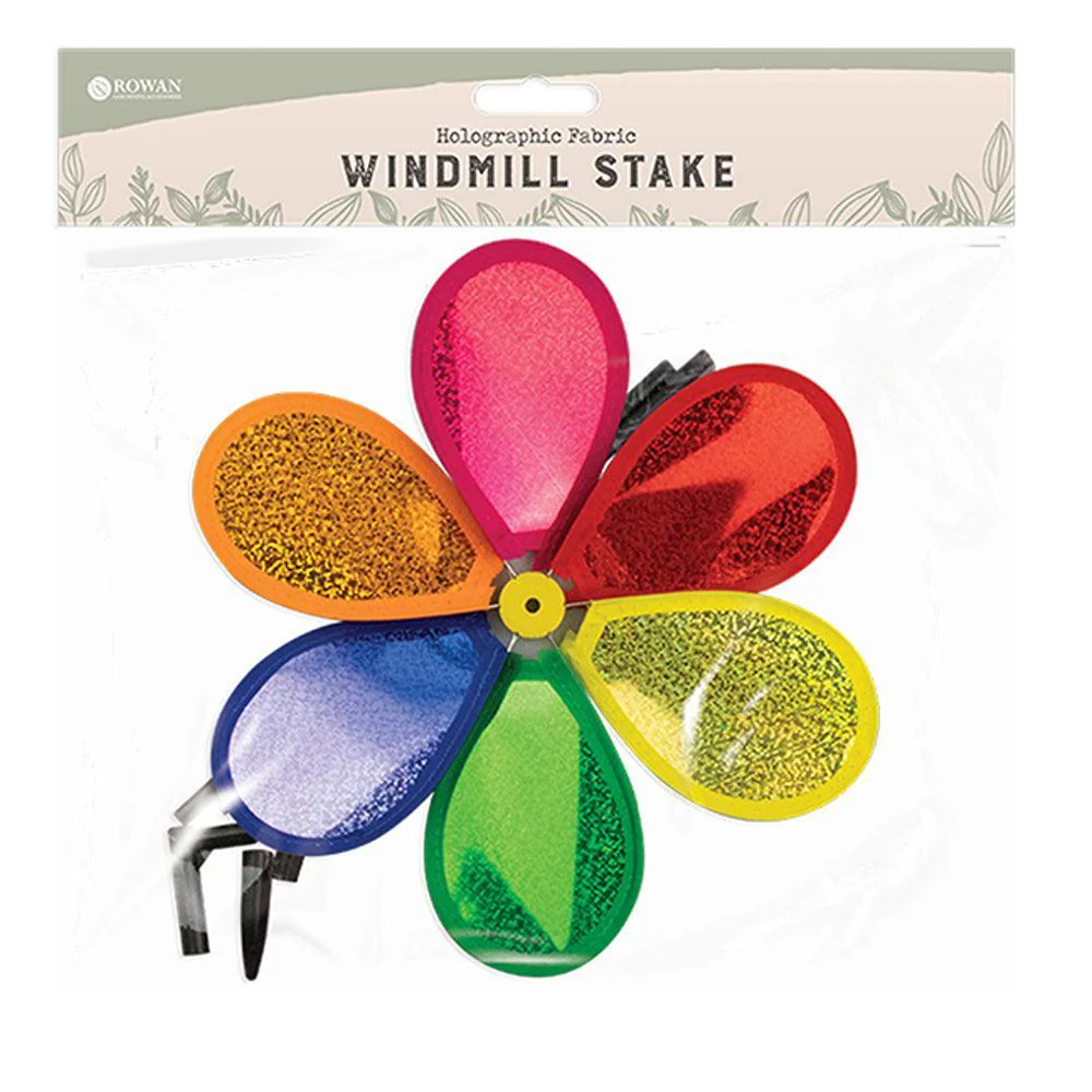 Rowan Holographic Fabric Windmill on Stick | 25cm