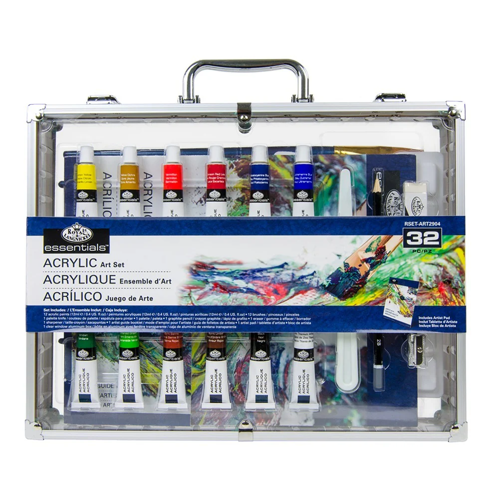 Royal & Langnickel Acrylic Painting Set Aluminium Box | Assorted Colours, Brushes - Image 2