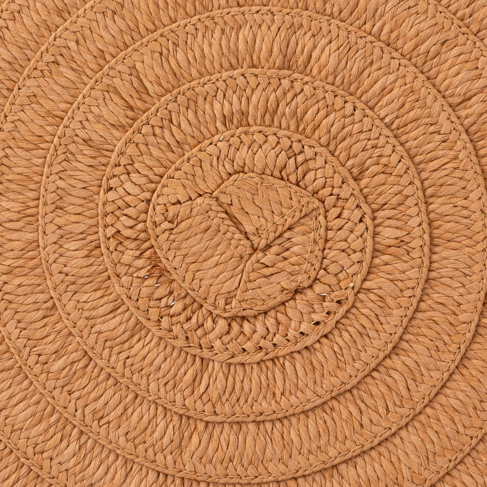 Secret de Gourmet Olivia Textured Woven Round Placemat | Camel, 38cm - Image 2