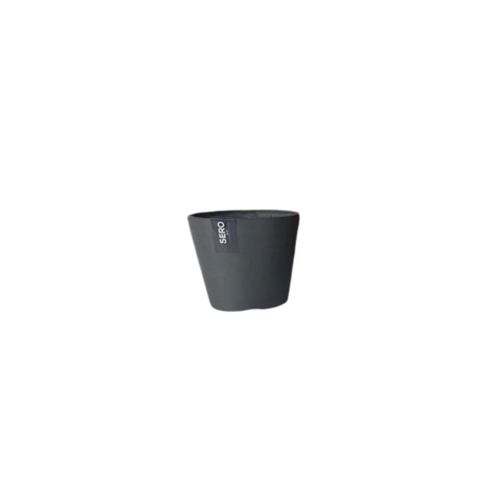 Sero Tapered Plant Pot | 14 cm, Slate Grey, Textured Finish