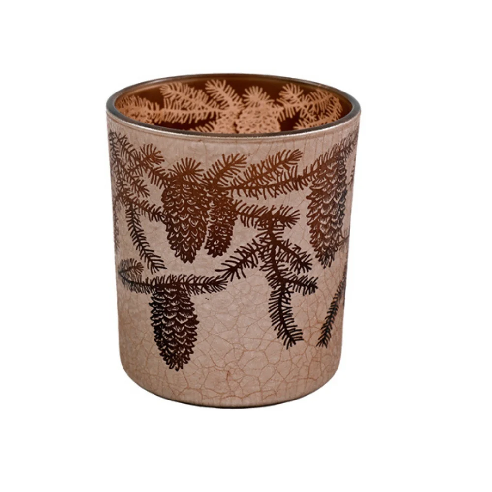 SIL Pinecone Glass Candle Holder | 10cm