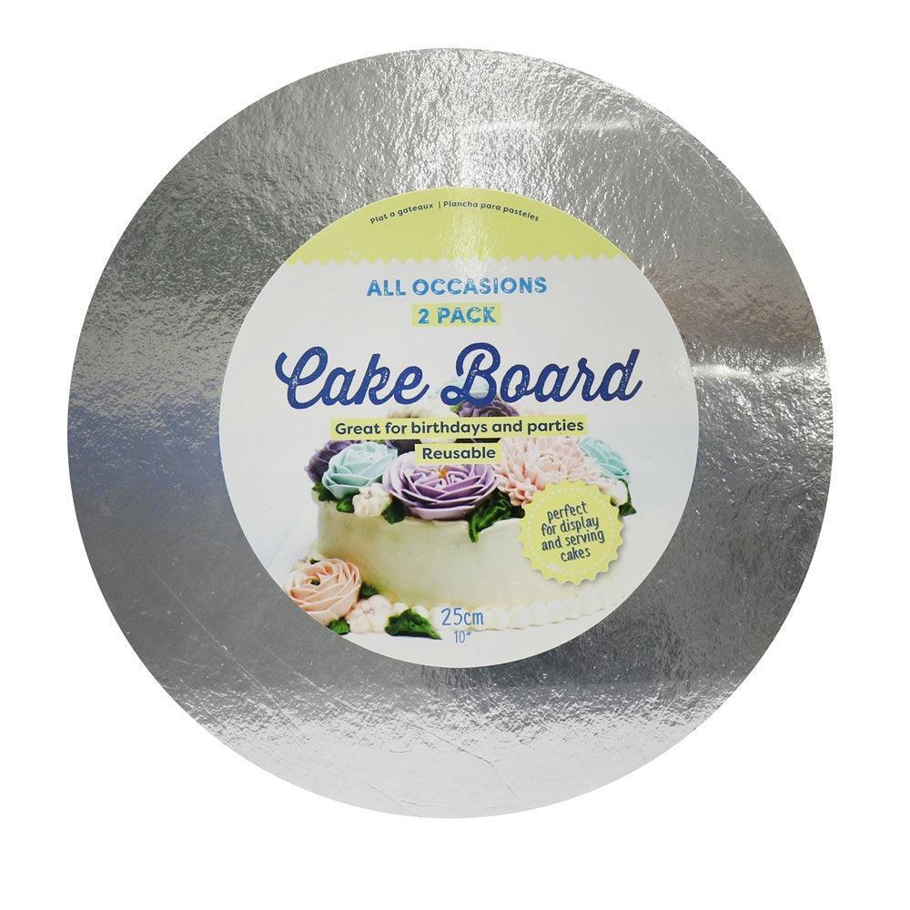 Silver Cake Board 25cm |2 Pack