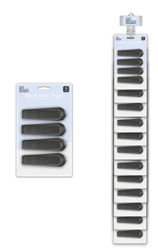 So Useful Black Rubber Door Stops | 4pk