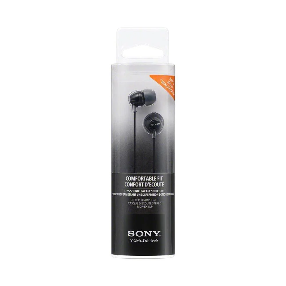 Sony Black In-Ear Silicon Earbuds | Less Sound Leakage Structure