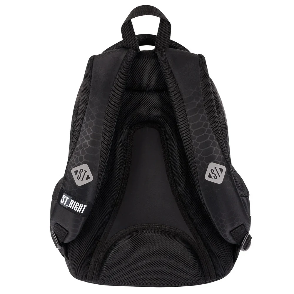 St. Right 17" Black Snakeskin Backpack | Durable Material, Multiple Compartments - Image 2
